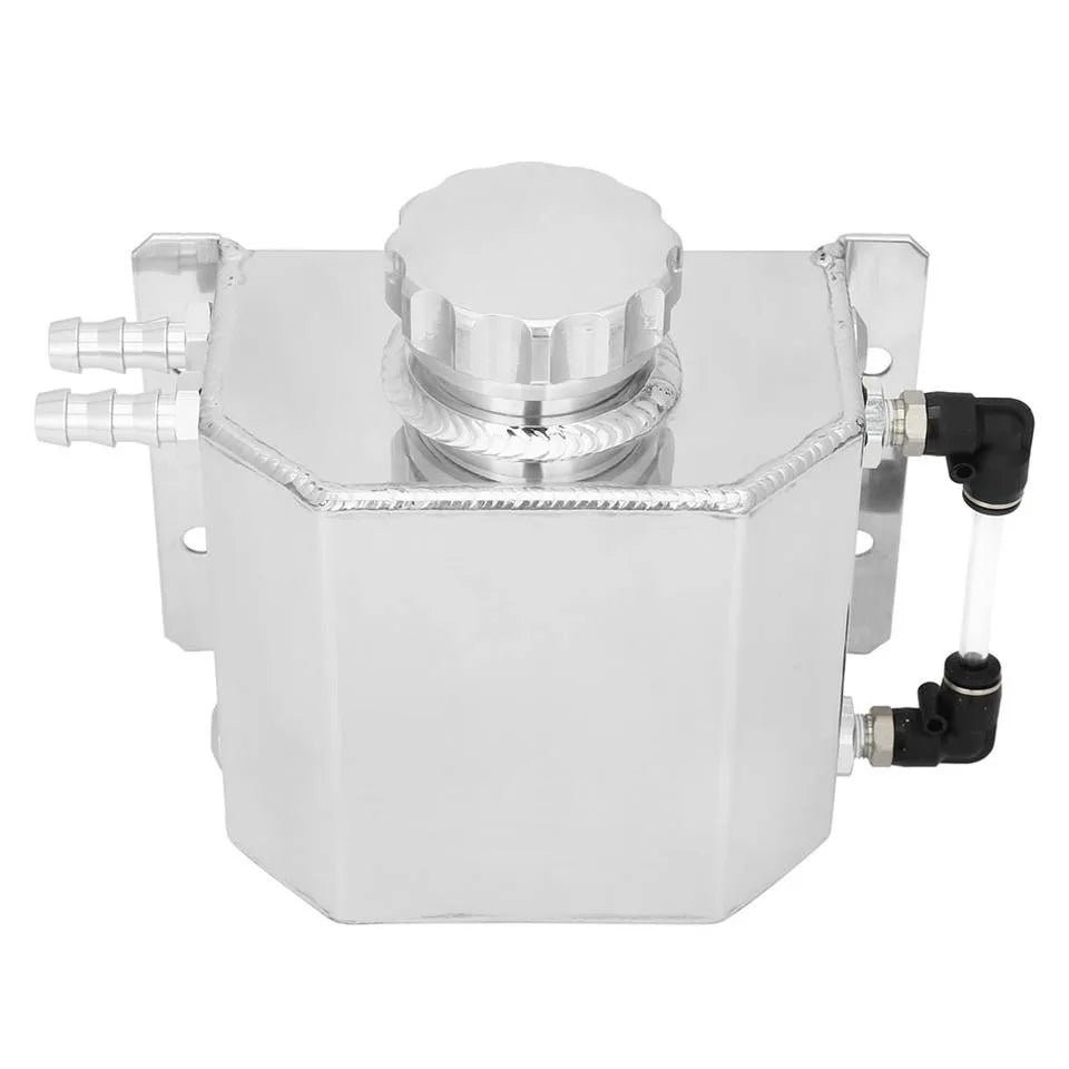 Universal 1 Litre Anodised Aluminium Engine Oil Catch Tank, ORB-6 Thread, 12 mm Ports
