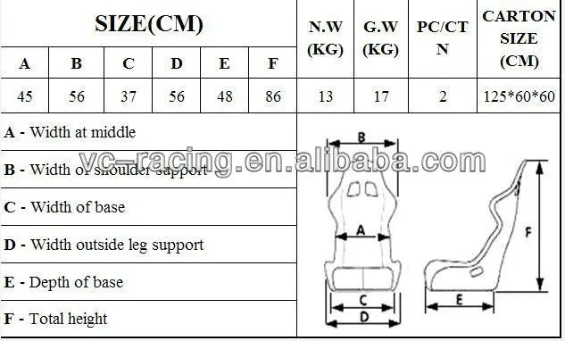 SEAT-005 Universal Factory Price Carbon Fiber FIA Approval Car Racing Seat