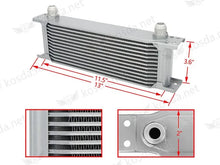 Load image into Gallery viewer, Universal 13 Row Oil Cooler 10AN British Style - Silver Aluminium Core 11 x 4 x 2 Inch