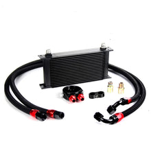 Load image into Gallery viewer, Universal 19 Row 10AN British Style Oil Cooler Single Kit - Silver and Black Aluminium