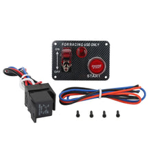 Load image into Gallery viewer, Universal 12V Racing Ignition Switch Panel with Toggle Switches and Engine Start Push Button - Black
