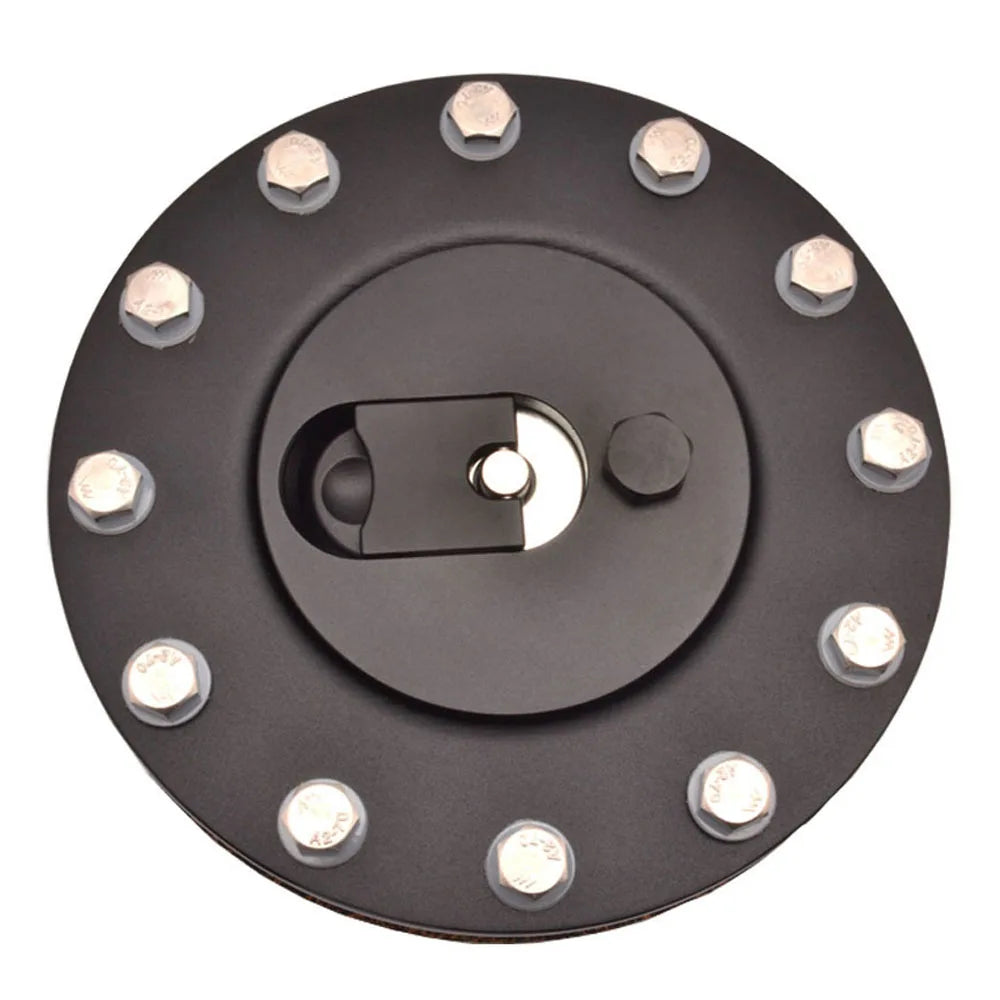 Universal Billet Aluminium Fuel Cell Cap - 12 cm Diameter, 12-Bolt Flange