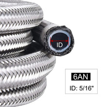 Load image into Gallery viewer, AN6 3/8 inch Black Nylon Stainless Braided PTFE E85 Fuel and Oil Cooler Hose, 20 ft / 6 m