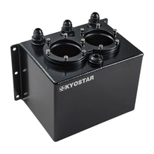 Load image into Gallery viewer, Universal 3 Litre Aluminium Fuel Swirl Surge Pot with Fuel Rail for Dual External Pumps - Black