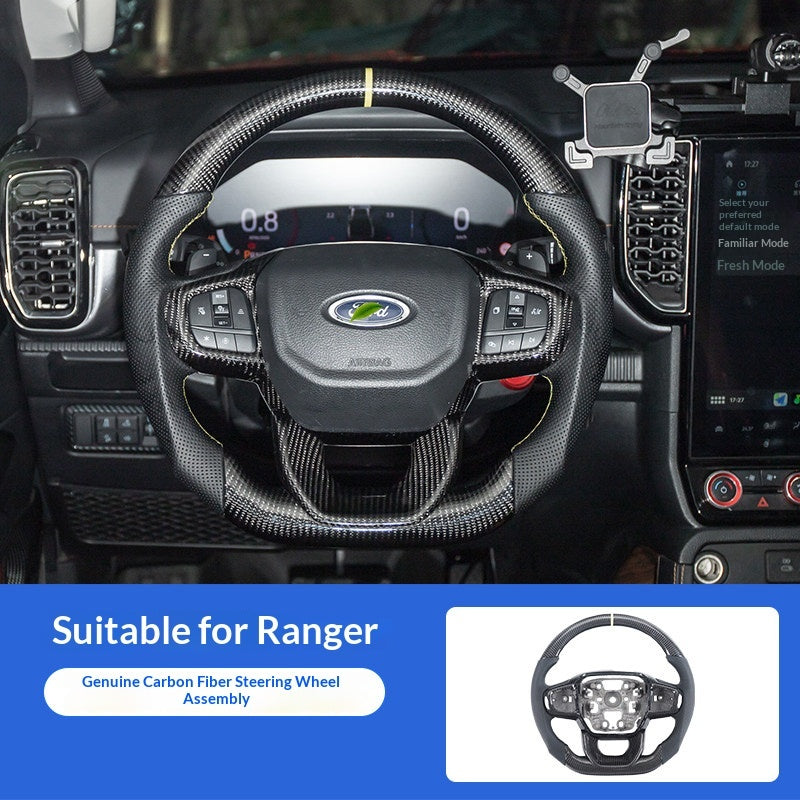 2023-2025 Ford Ranger Perforated Grip Carbon Fibre Steering Wheel