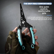 Load image into Gallery viewer, Fishing Pliers – Multifunctional Stainless Steel Needle Nose Lure &amp; Line Cutters with Rubber Plastic Handles