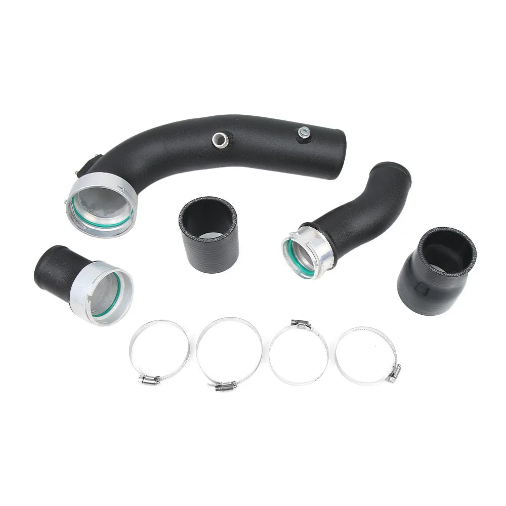 BMW 535i 640i 740i F10 F12 F13 2011-2017 N55 3.0T Aluminium Intercooler Charge Pipe Kit, OEM 13717583728