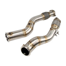 Load image into Gallery viewer, BMW X3 M F97 / X4 M F98 2019+ S58 3.0TT Stainless Steel Catless Dual Downpipes with O2 Sensor Ports