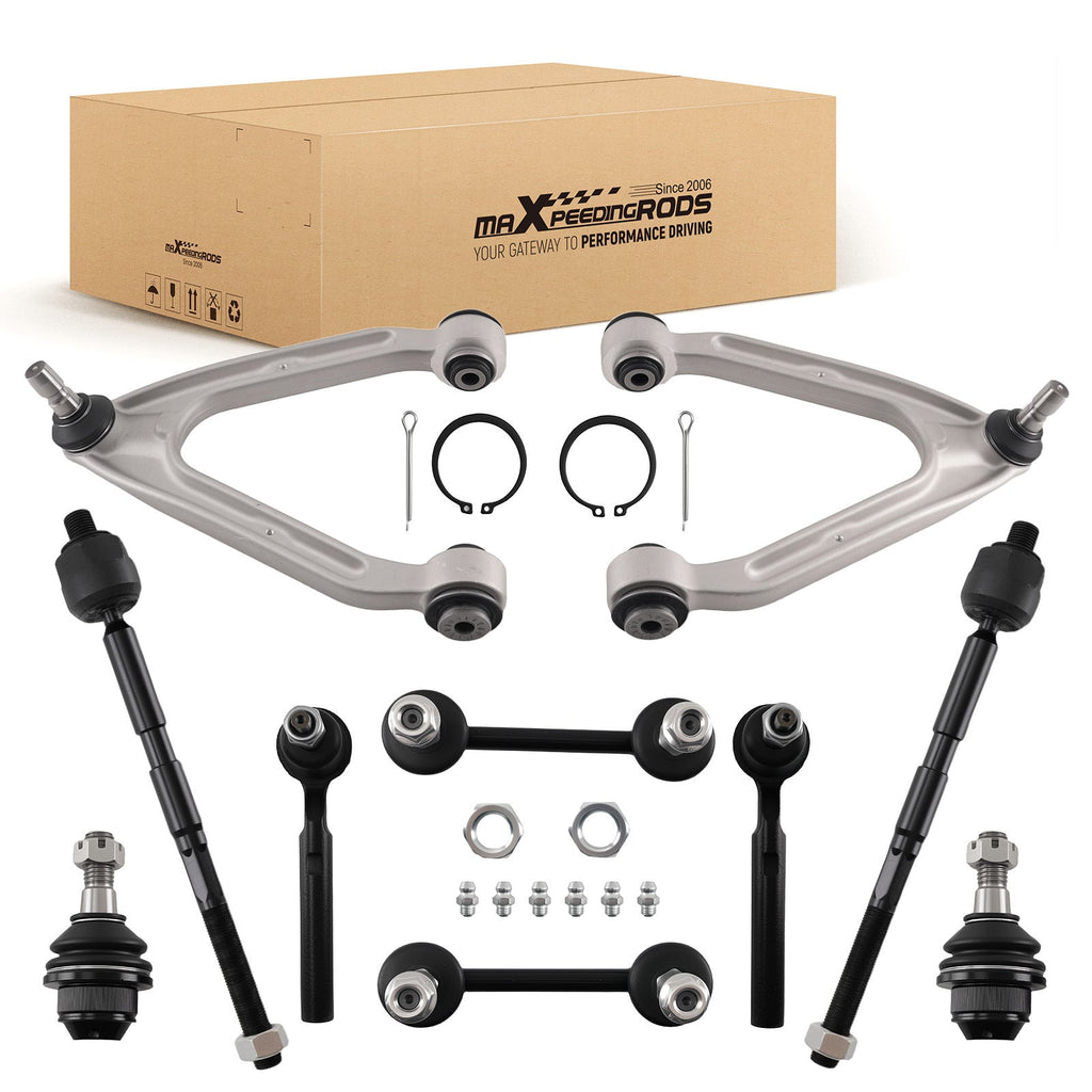 Factory 10x Front Upper Control Arms Tie Rod Sway Bar Link Kit for Hummer H3 2006-2010 Suspension Upgrade