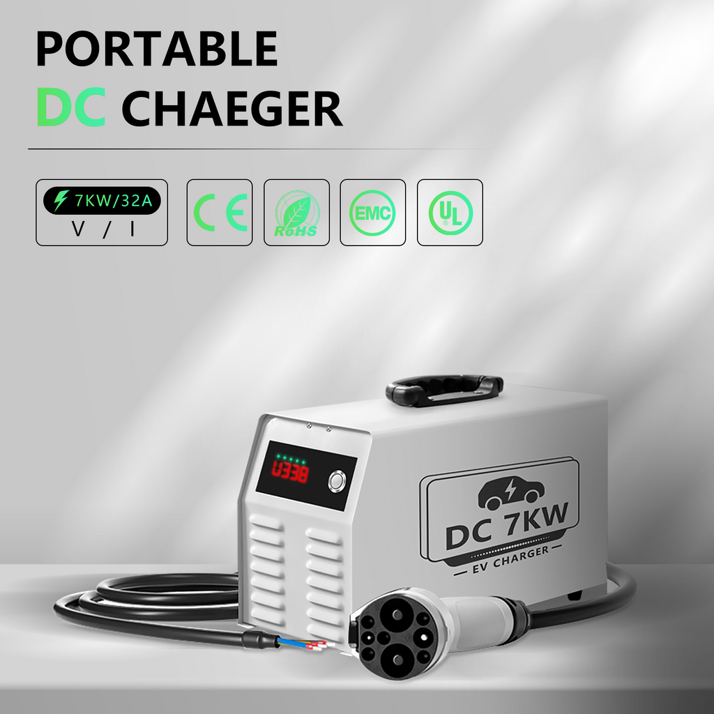 GB/T Portable EV Charger 7kW DC 32A Electric Car Charging Station with Color Screen