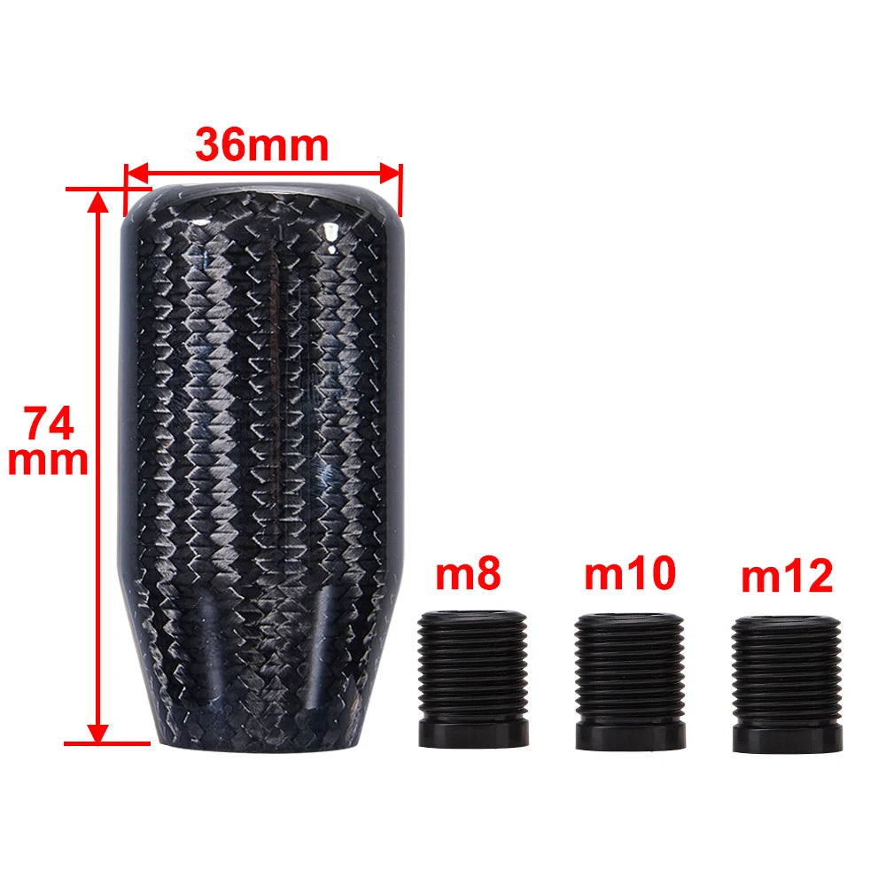 Universal Carbon Fibre and Aluminium Manual Transmission Gear Shift Knob, Black