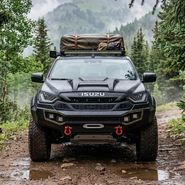 Isuzu D-Max Black Carbon Steel Off-Road Front Bumper