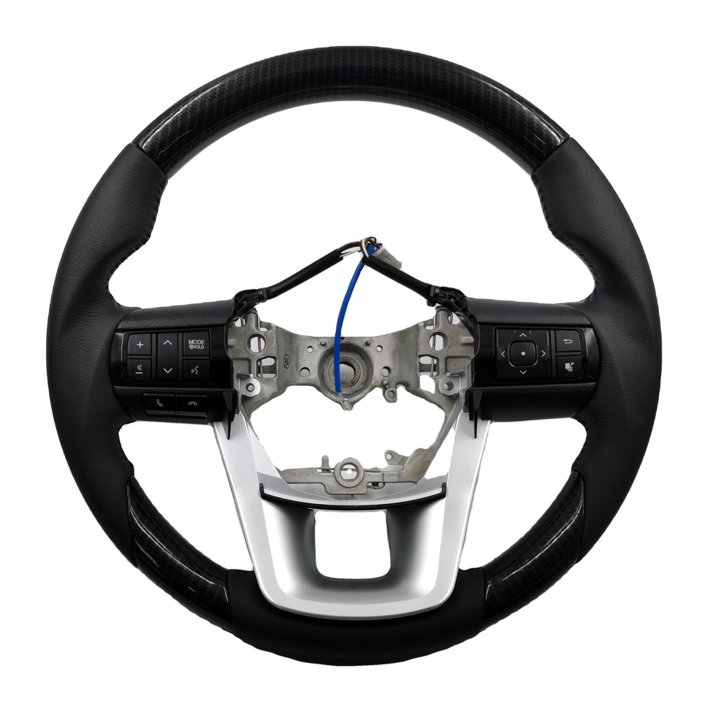 2011-2018 Toyota Hilux Fortuner Revo Wood Trim Carbon Fibre Steering Wheel