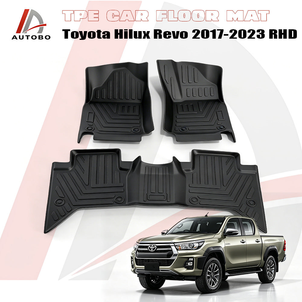 [HIL-FLOOR-004] 2017-2023 Toyota Hilux 3D TPE Floor Mats