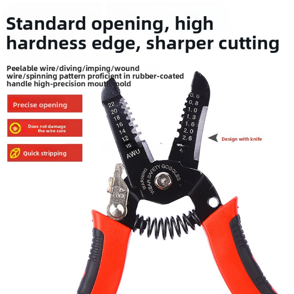 Wire Stripper Tool – 7-in-1 Automatic Cable Cutting & Crimping Pliers with PVC Handle