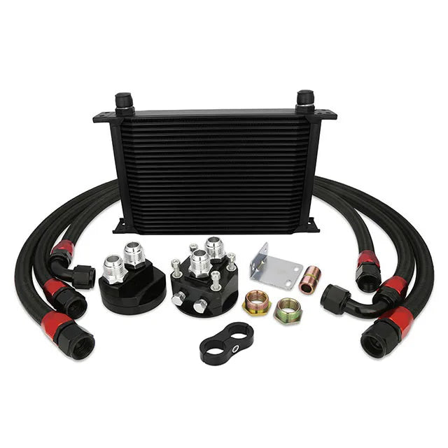 Universal 25-Row Oil Cooler Kit 10AN with Relocation Lines - Aluminium, M20x1.5