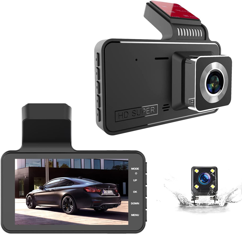 Universal 1080P 4 inch Front and Rear Dash Cam