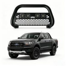 Load image into Gallery viewer, Universal / multi-fitment Front Bull Bar and Bumper with 4 LED Lights and Tow Hook
