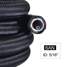 Load image into Gallery viewer, AN6 3/8 inch Black Nylon Stainless Braided PTFE E85 Fuel and Oil Cooler Hose, 20 ft / 6 m