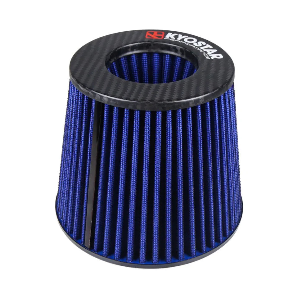 Universal 3 inch Neck Matte Carbon Fibre Top Dry Cone Air Filter with Aluminium Base