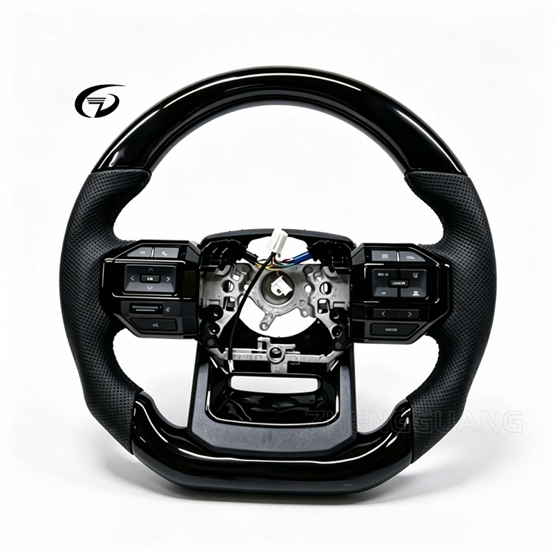 Toyota Hilux LC200 LC300 Flat-Bottom Wood & Carbon Steering Wheel