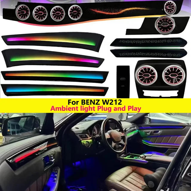 Mercedes-Benz E-Class W212 64-Colour LED Interior Ambient Light Kit — Premium Vehicle-Specific Ambient Lighting