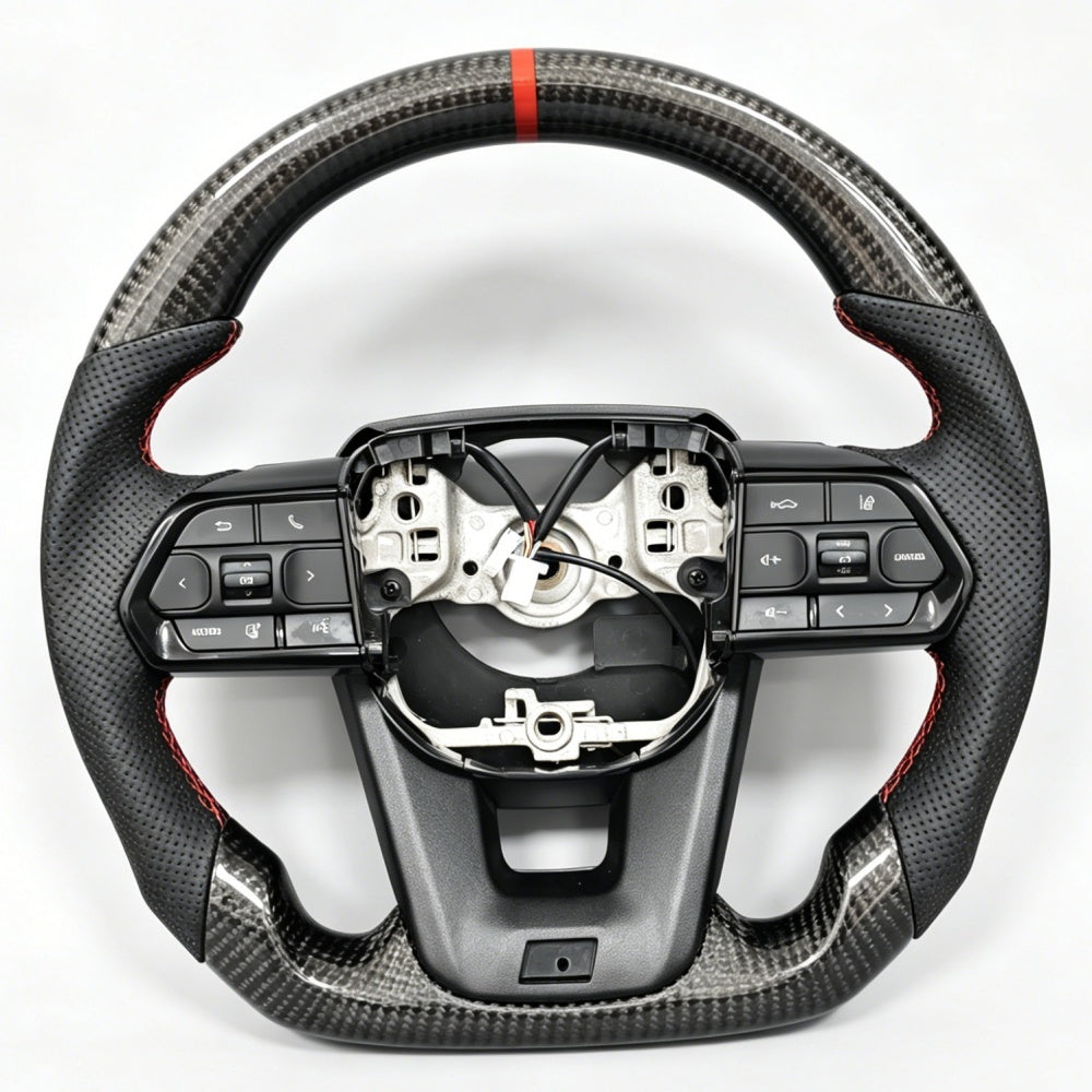 Toyota Land Cruiser Hilux Fortuner Cruise Control Carbon Fibre Steering Wheel