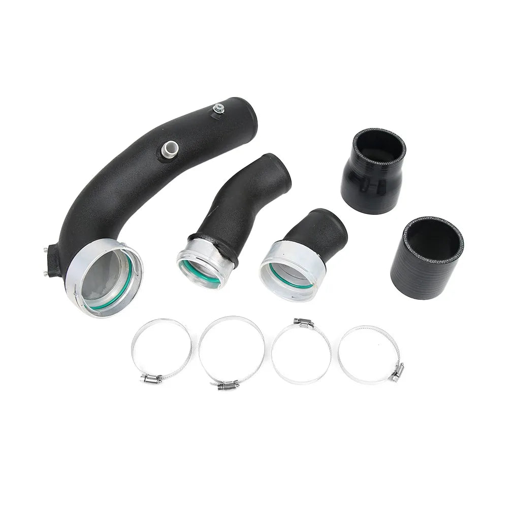 BMW 535i 640i 740i F10 F12 F13 2011-2017 N55 3.0T Aluminium Intercooler Charge Pipe Kit, OEM 13717583728