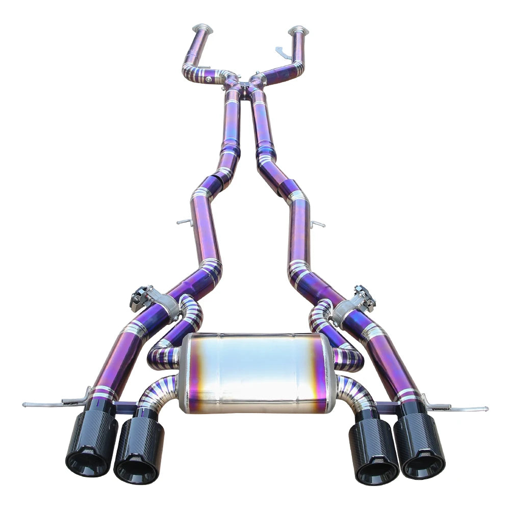 BMW M3 G80 G81 / M4 G82 G83 2021+ S58 3.0TT Grade 5 Titanium Valved Catback Exhaust Burnt Finish