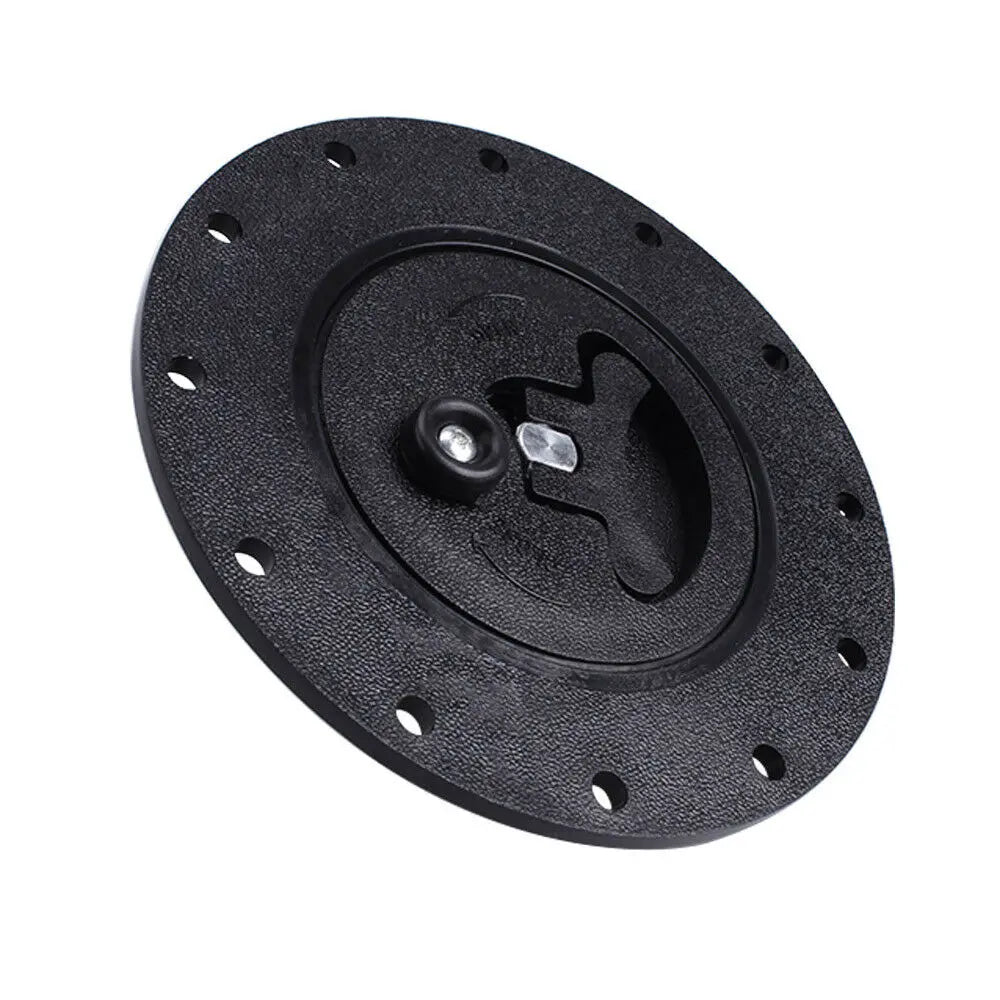 Universal 12-Bolt Racing Fuel Cell Filler Plate with Twist Cap and Lock - Black