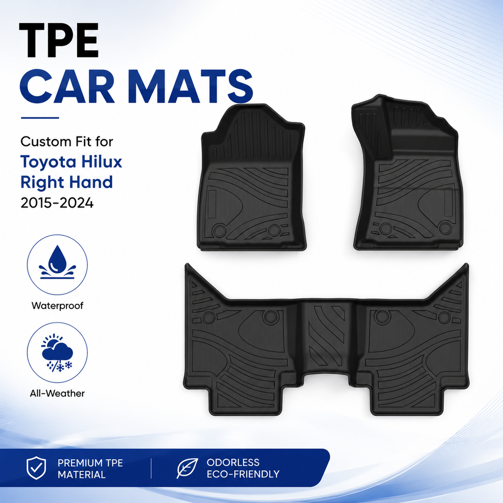 [HIL-FLOOR-008] 2015-2024 Toyota Hilux 3D TPE Floor Mats