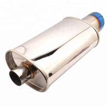 Load image into Gallery viewer, Universal 560 mm Burnt Blue Stainless Steel Double Wall Straight Pipe Exhaust Tip, 63 mm Inlet 89 mm Outlet