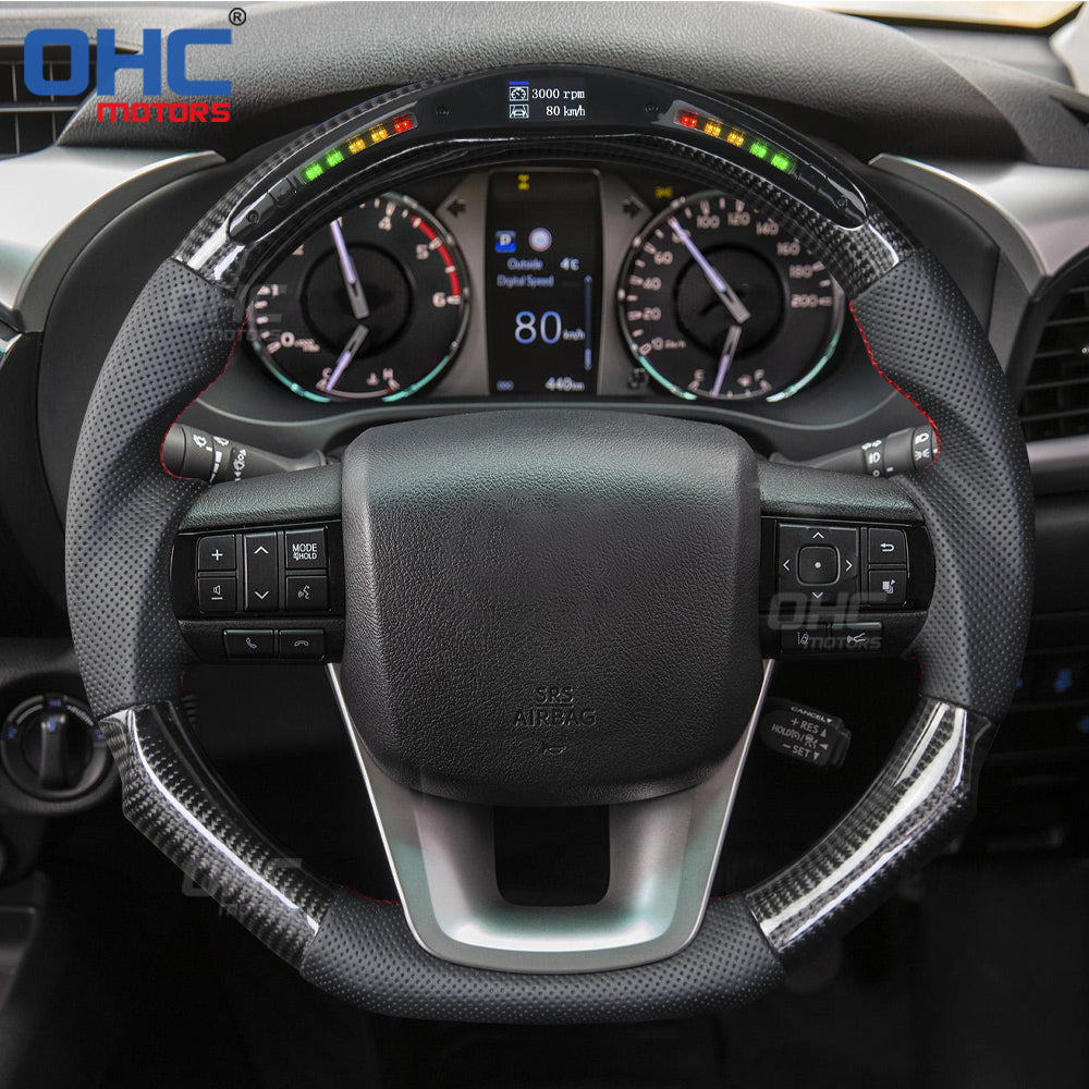 2015-2022 Toyota Hilux Revo Innova LED Display LED Carbon Fibre Steering Wheel