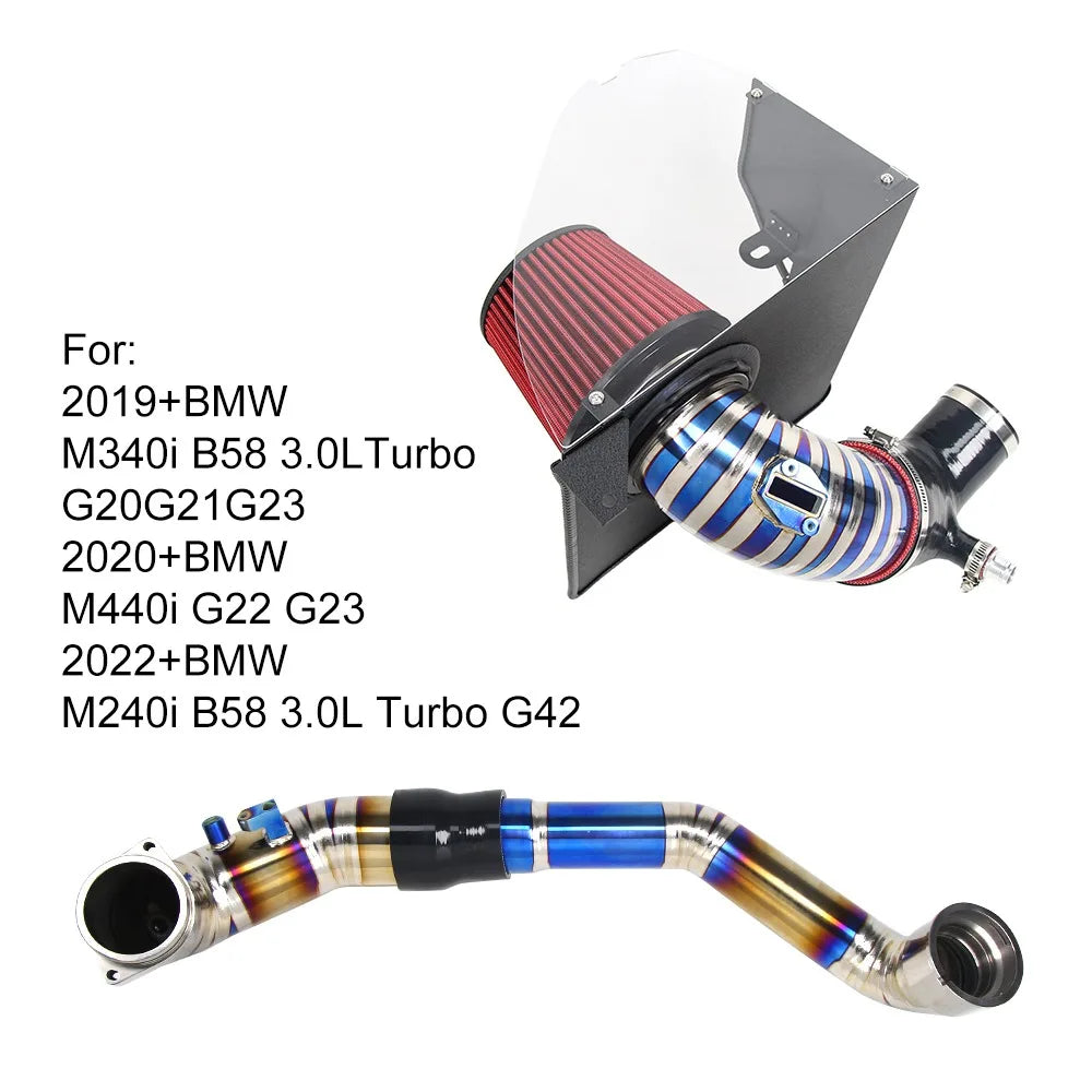 BMW M240i M340i M440i 2016-2025 / Toyota Supra 2019-2025 3.0T Titanium Charge Pipe and Intake Pipe Kit
