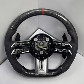Custom carbon fiber and leather steering wheel for Mercedes-Benz C-Class E-Class CLK SLK