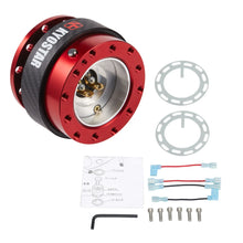 Load image into Gallery viewer, Universal 9 cm Dry Carbon Fibre and Aluminium Steering Wheel Quick Release Control Hub, Blue or Red