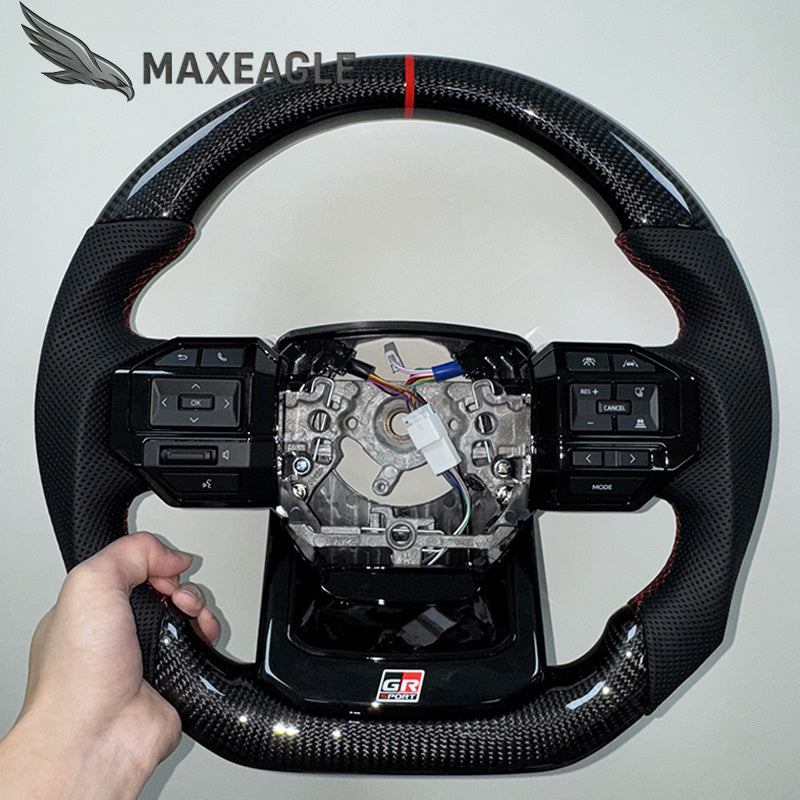 MAXEAGLE carbon fiber steering wheel for Toyota Hilux Fortuner Prado Land Cruiser