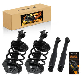 4pcs Front + Rear Struts Assembly with Spring Shock Absorber for Hyundai Santa Fe 2007-2009 GL/GLS/Limited/SE