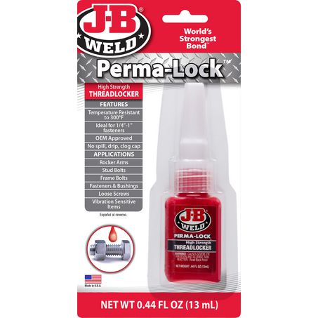 JB Weld Perma-Lock Red High Strength Threadlocker 13ml – Heavy-Duty Fastener Locking Adhesive