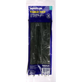 Narva 56406 Black Nylon Cable Ties – 4.8mm x 300mm, UV Resistant, 100 Pack for Automotive & Electrical Use