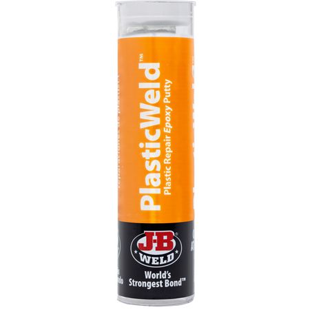 JB Weld PlasticWeld Epoxy Putty Stick 56.8g – Fast-Setting Plastic Repair for Cracks & Holes | Strong, Waterproof, & Easy to Use