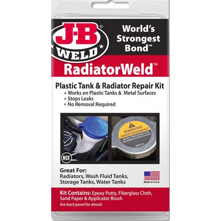 JB Weld RadiatorWeld Plastic Tank & Radiator Repair Kit 2120 – Permanent Leak Seal for Metal & Plastic Radiators