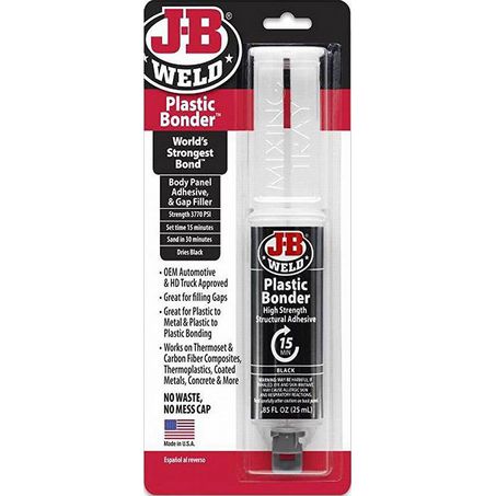 JB Weld Black Plastic Bonder Urethane Adhesive Syringe Mixer 25ml - 50139