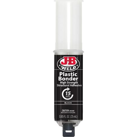 JB Weld black plastic bonder urethane adhesive syringe mixer 25ml for plastic repair