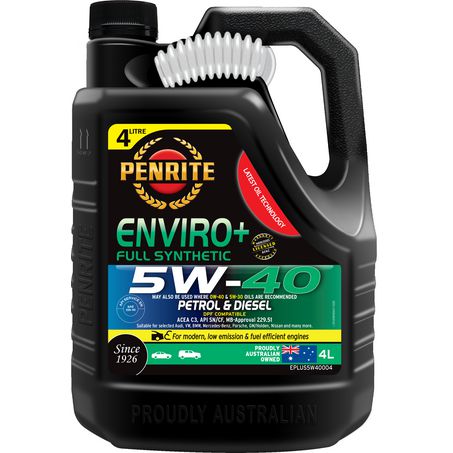 PENRITE ENVIRO+ 5W-40 ENGINE OIL 4L - EPLUS5W40004