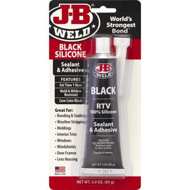 JB Weld Black RTV Silicone Sealant & Adhesive – 85g Tube – Waterproof, Mold & Mildew Resistant