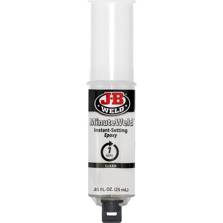 JB Weld MinuteWeld Epoxy Syringe – 25ml – Instant-Setting, Clear-Curing, High-Strength Adhesive