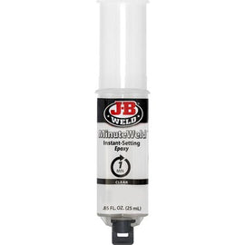 JB Weld MinuteWeld Epoxy Syringe – 25ml – Instant-Setting, Clear-Curing, High-Strength Adhesive