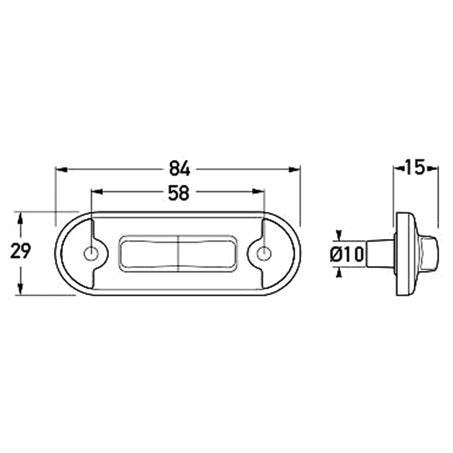 HELLA LED 12/24V SLIM SIDE MARKER LAMP - 2083BULK