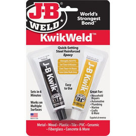 JB Weld KwikWeld Epoxy Twin Pack – 56.8g Total – Quick-Setting, Steel-Reinforced Adhesive for Metal & More